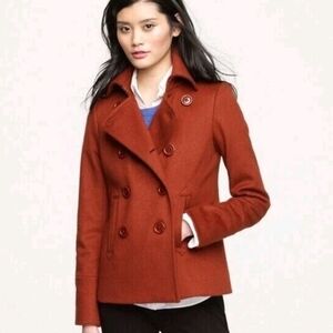 J Crew Wool Peacoat Nello Gori Henna Red Size 6